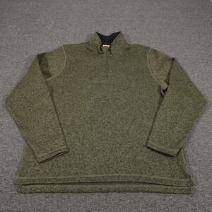Wrangler Sweater Mens XL Green Fleece Quarter Zip Mock Neck Pullover Outdoor